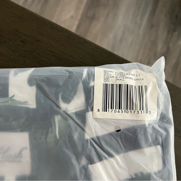 Revolve Plush PJ Set in Black & White Jungle Stripe - Picture 4 of 4